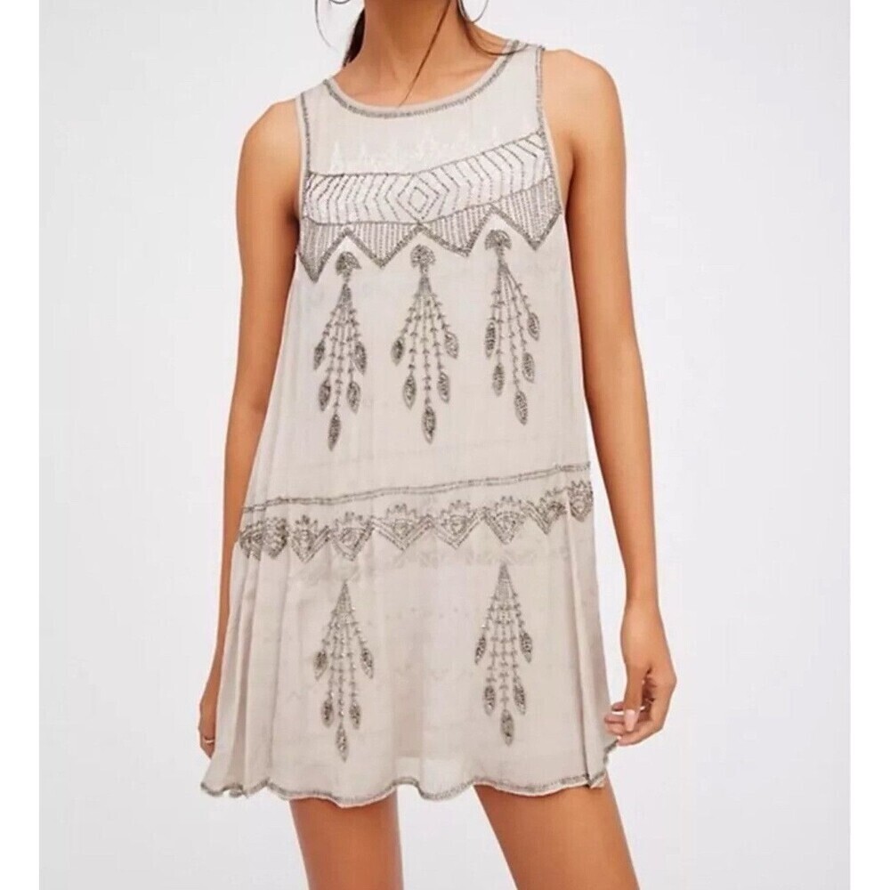 $168 Free People Delilah Mini Dress Size Small Z206-8 bohochic hippie lagenlook